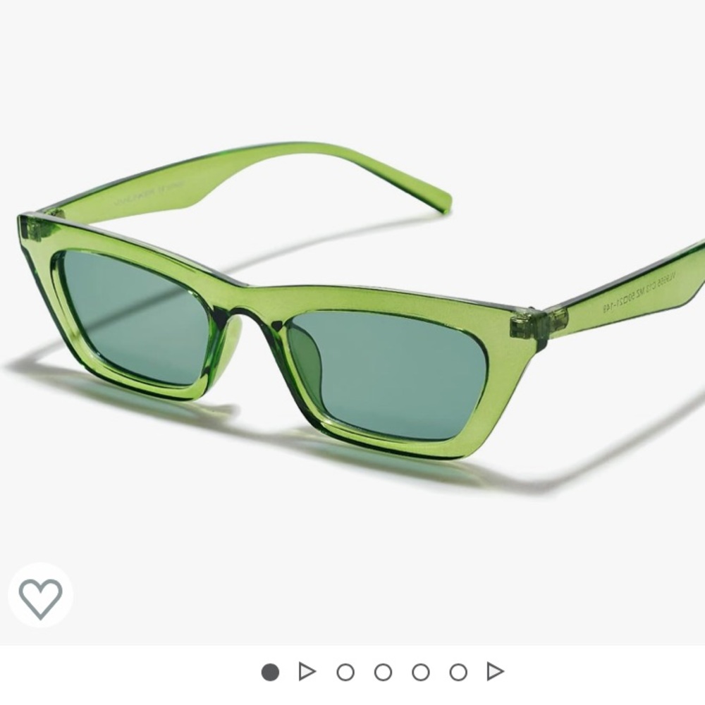 VANLINKER Skinny Cat Eye Green Sunglasses